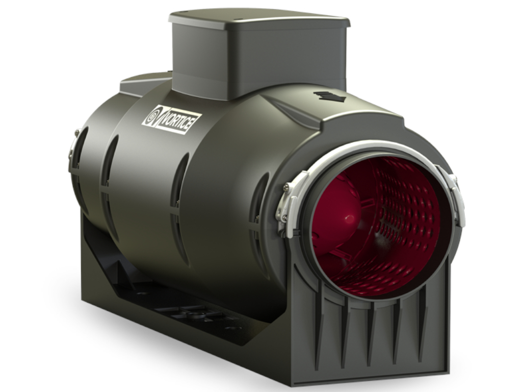 Rohrventilator LINEO 100 QUIET mit 220 Volt und 150 - 260 m³/h Luftvolumen und 88.3 - 147.1 Pa. Druck.
